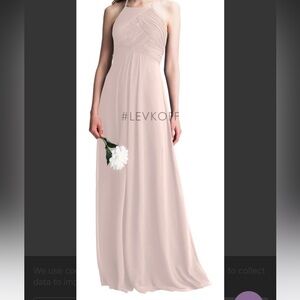 Bill Levkoff champagne chiffon maxi dress